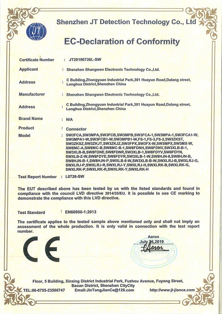 LVD certificate